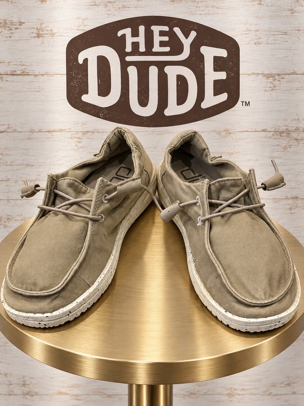 Hey Dude Wendy Khaki Slip On Loafers Lightweight Shoes Women’s Size 6 EU 37